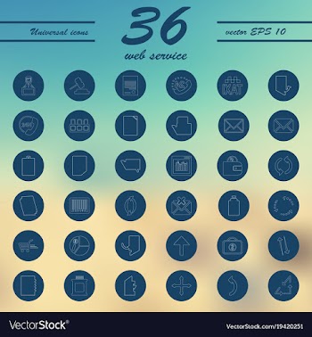 Service line icons set vector image