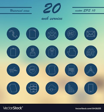 Service line icons set vector image