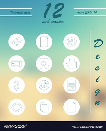 Service line icons set vector image