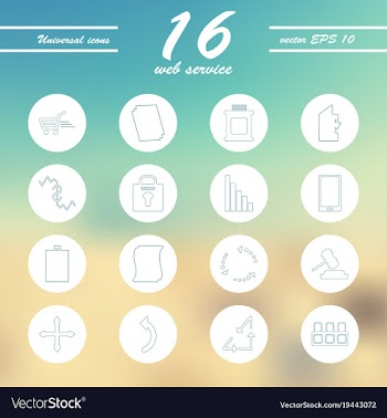 Service line icons set vector image