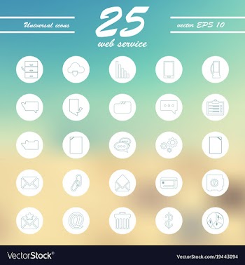 Service line icons set vector image