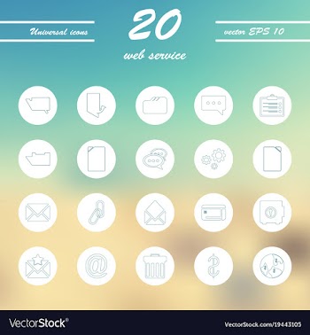 Service line icons set vector image