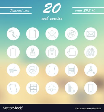 Service line icons set vector image