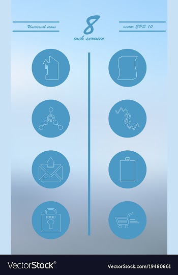 Service line icons set vector image