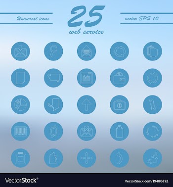Service line icons set vector image