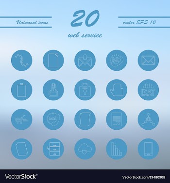 Service line icons set vector image
