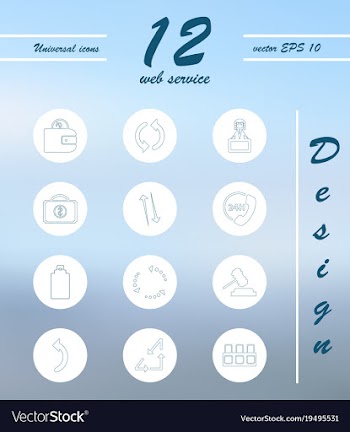 Service line icons set vector image