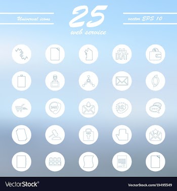 Service line icons set vector image
