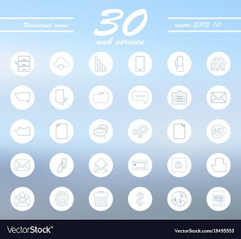 Service line icons set vector image