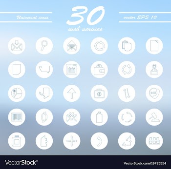 Service line icons set vector image