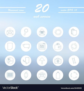 Service line icons set vector image