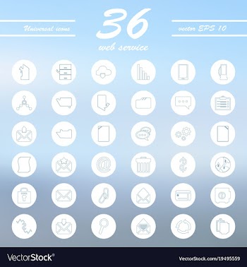 Service line icons set vector image