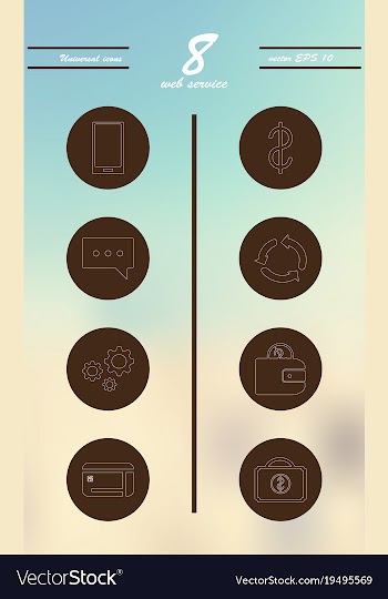 Service line icons set vector image