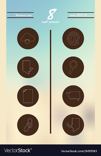 Service line icons set vector image