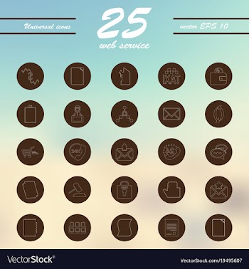Service line icons set vector image