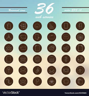 Service line icons set vector image