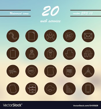 Service line icons set vector image