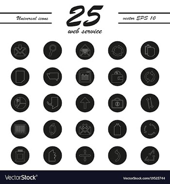 Service line icons set vector image