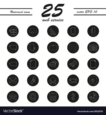 Service line icons set vector image