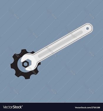 Service tool wrench fixing gear vector image