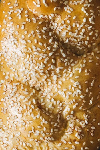 Sesame Seeds On Challah Bread Texture