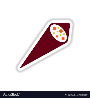 Sesame tofu nori wraps sticker vector image