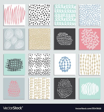 set 16 creative pastel cards