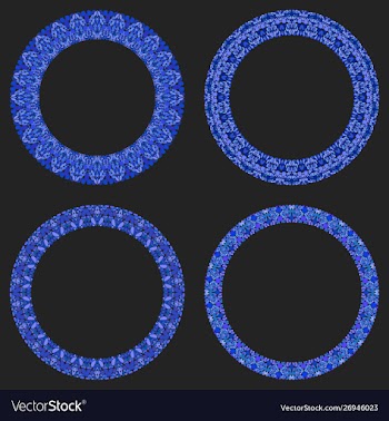 Set 4 gravel mosaic round borders - design vector image