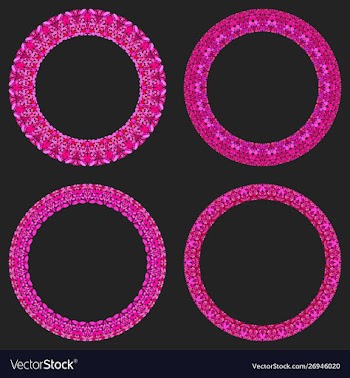 Set 4 gravel mosaic round borders vector image