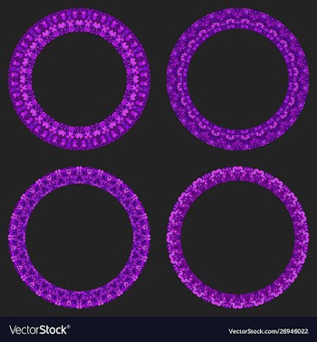 Set 4 gravel mosaic round frames - wreath vector image