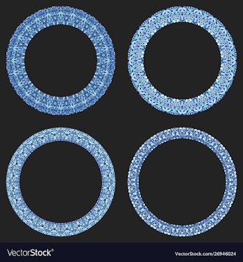 Set 4 gravel mosaic round frames - wreath vector image