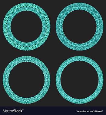 Set 4 gravel mosaic round frames - wreath vector image