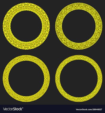 Set 4 gravel mosaic round frames - wreath vector image