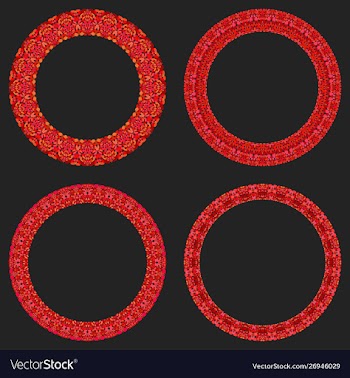 Set 4 gravel mosaic round frames - wreath vector image