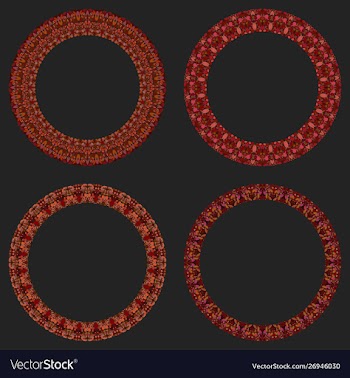 Set 4 gravel mosaic round frames - wreath vector image