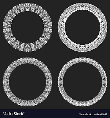 Set 4 gravel mosaic round frames - wreath vector image