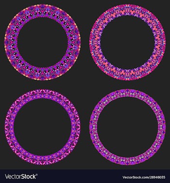 Set 4 gravel mosaic round frames - wreath vector image