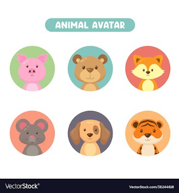 set 6 animal avatar