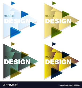 Set abstract colorful triangle dynamic splash vector image