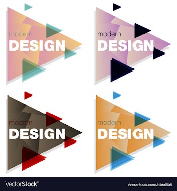 Set abstract colorful triangle dynamic splash vector image