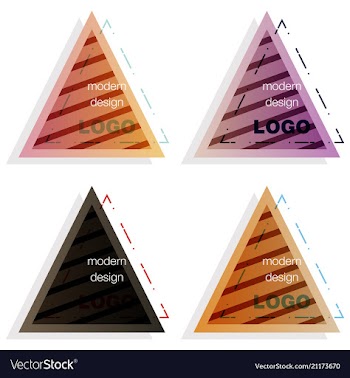 Set abstract colorful triangle dynamic splash vector image