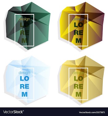 Set abstract geometric background with polygons vector image