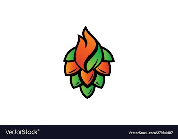 Set abstract striped fire leaf pine cone vector image