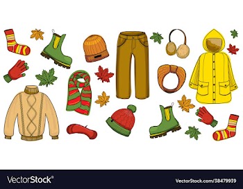 set autumn clothes isolated on a white