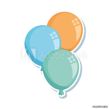 set balloons helium decoration icons design