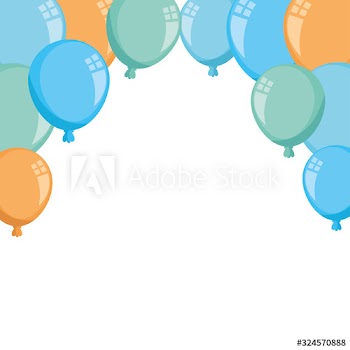 set balloons helium decoration icons design