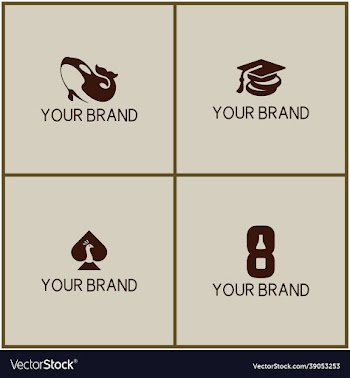 set bundle unique combination logo design