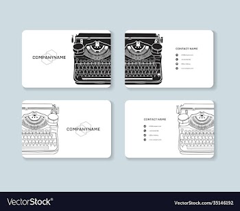 set business cards with hand drawn vintage