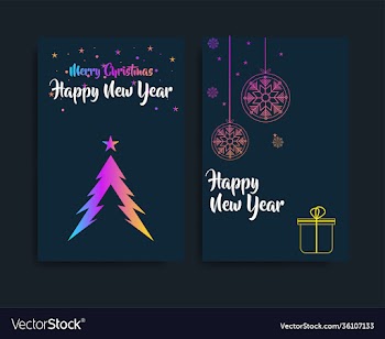 set card merry christmas and happy new year