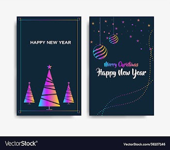 set card merry christmas and happy new year